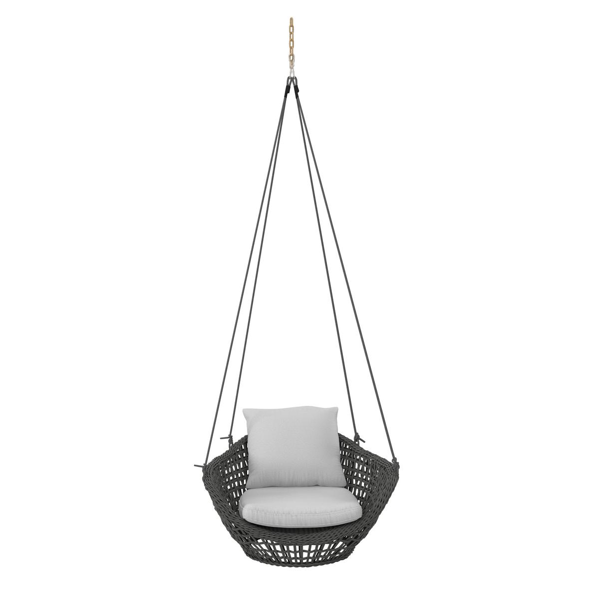 ZÁVĚSNÉ KŘESLO ELODIE - tmavě šedá/světle šedá, Moderní, kov/textil (83/73/48cm) - Bessagi Garden