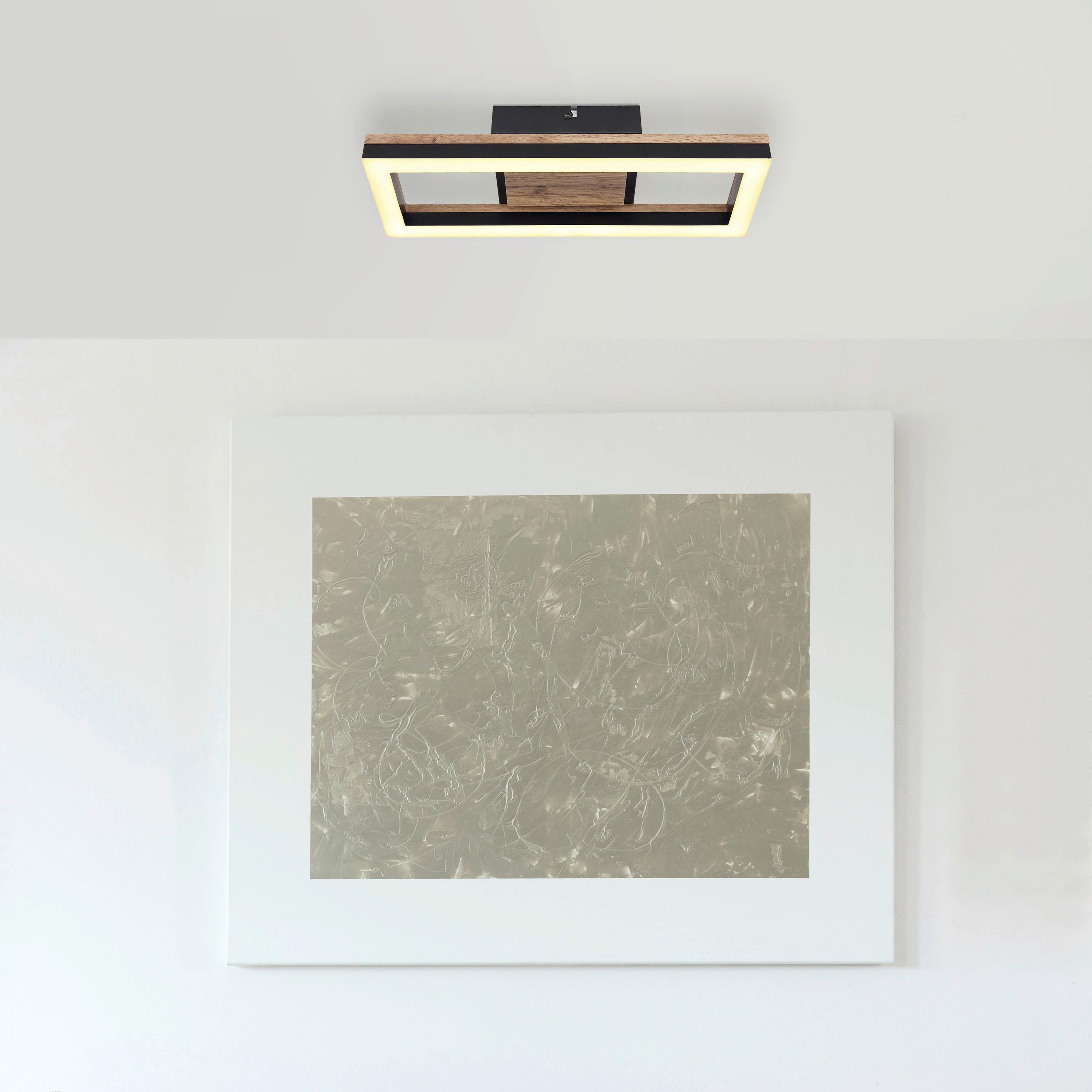 LED-Deckenleuchte 67297d1 - Dunkelbraun/Opal, Design, Holzwerkstoff/Kunststoff (34,5/13/5,8cm) - Globo