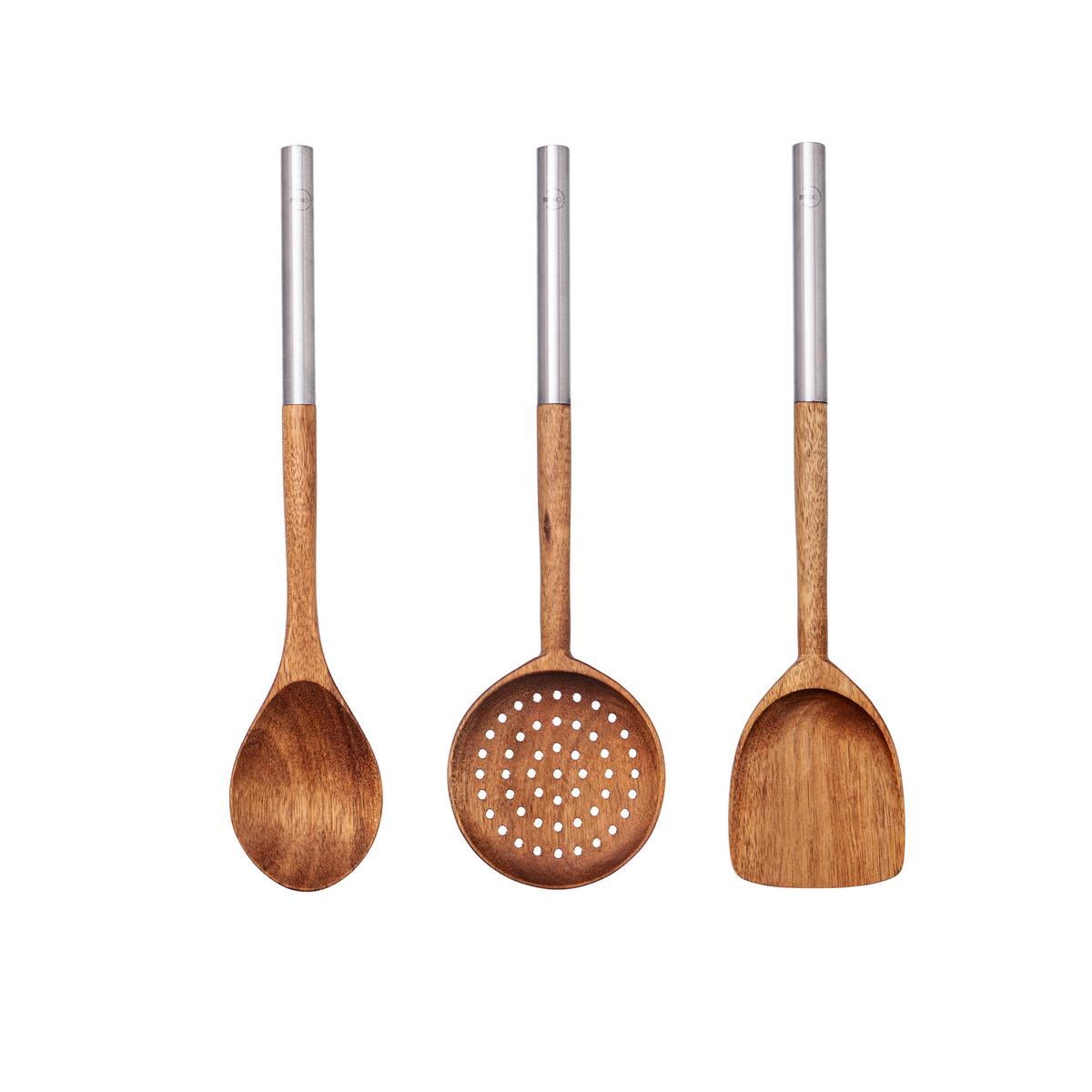 KÜCHENHELFERSET Kitchen Tool Akazie 3-Teilig - Akaziefarben, Basics, Holz (36/20/2.8cm)