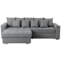 Ecksofa Flavio Grau S: 165x265cm - Silberfarben/Schwarz, Design, Textil (165/265cm) - MID.YOU