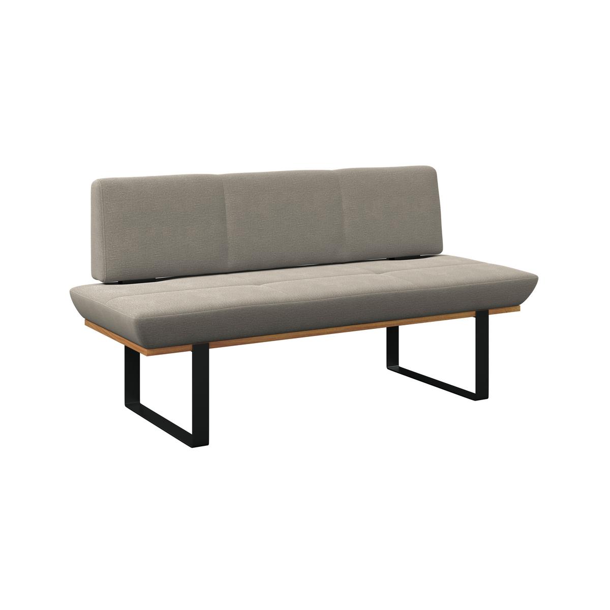 Sitzbank Tristan Webstoff beige, B:170cm - Beige/Schwarz, MODERN, Holz/Textil (170/48/90cm) - James Wood