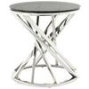 Beistelltisch Wesley 125 Schwarz/Silberfarben B: 40 cm - Silberfarben/Schwarz, Design, Glas/Metall (40/40/42cm) - Kayoom
