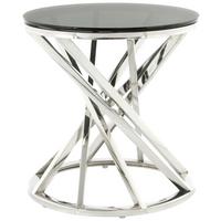 Beistelltisch Wesley 125 Schwarz/Silberfarben B: 40 cm - Silberfarben/Schwarz, Design, Glas/Metall (40/40/42cm) - Kayoom
