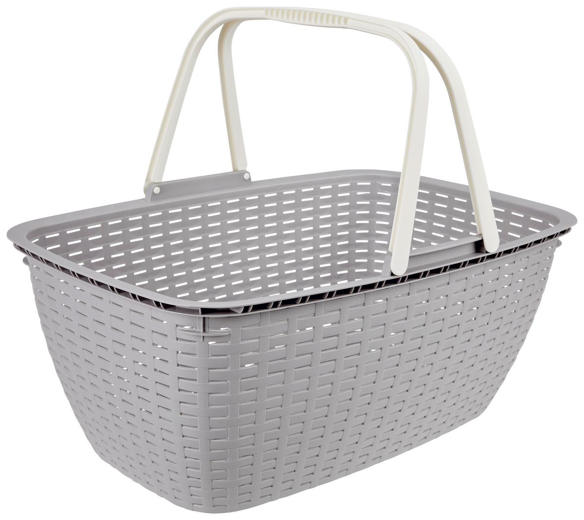 Wäschekorb Bella - Sandfarben/Blau, Basics, Kunststoff (60/40/26cm) - Ondega