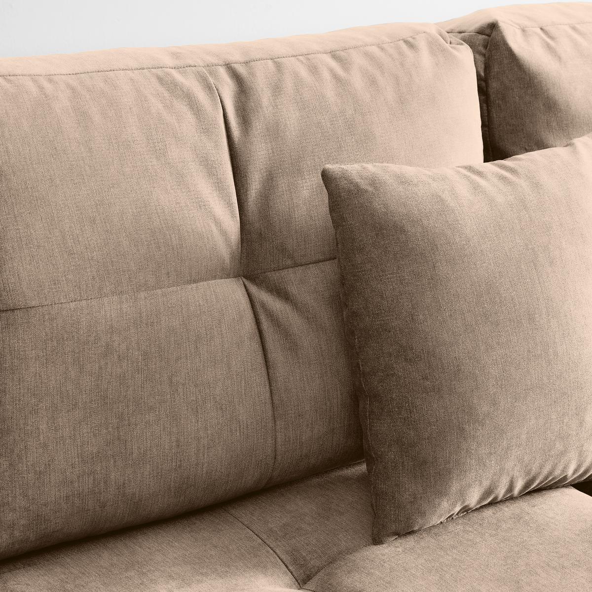 Rohová sedačka ENRICO, oboustranná, béžová - černá/barvy chromu, Konvenční, kov/textil (303/88/185cm) - Based