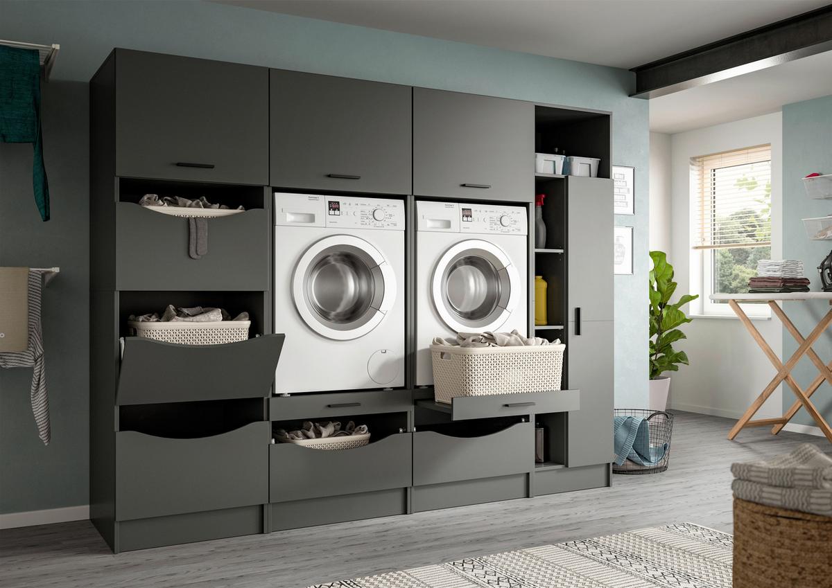 Prádelna Free Antracit - antracitová, Basics, kompozitní dřevo (242/195/68cm) - MID.YOU