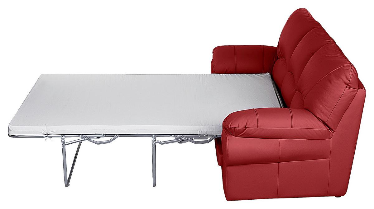 Schlafsofa Oslo Rot B: 205 cm - Rot/Schwarz, Design, Leder (205/92/85cm) - Livetastic