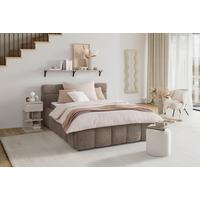 Čalúnená posteľ MONTE 120x200, hnedá - hnedá/čierna, Konventionell, textil/plast (120/200cm) - Based