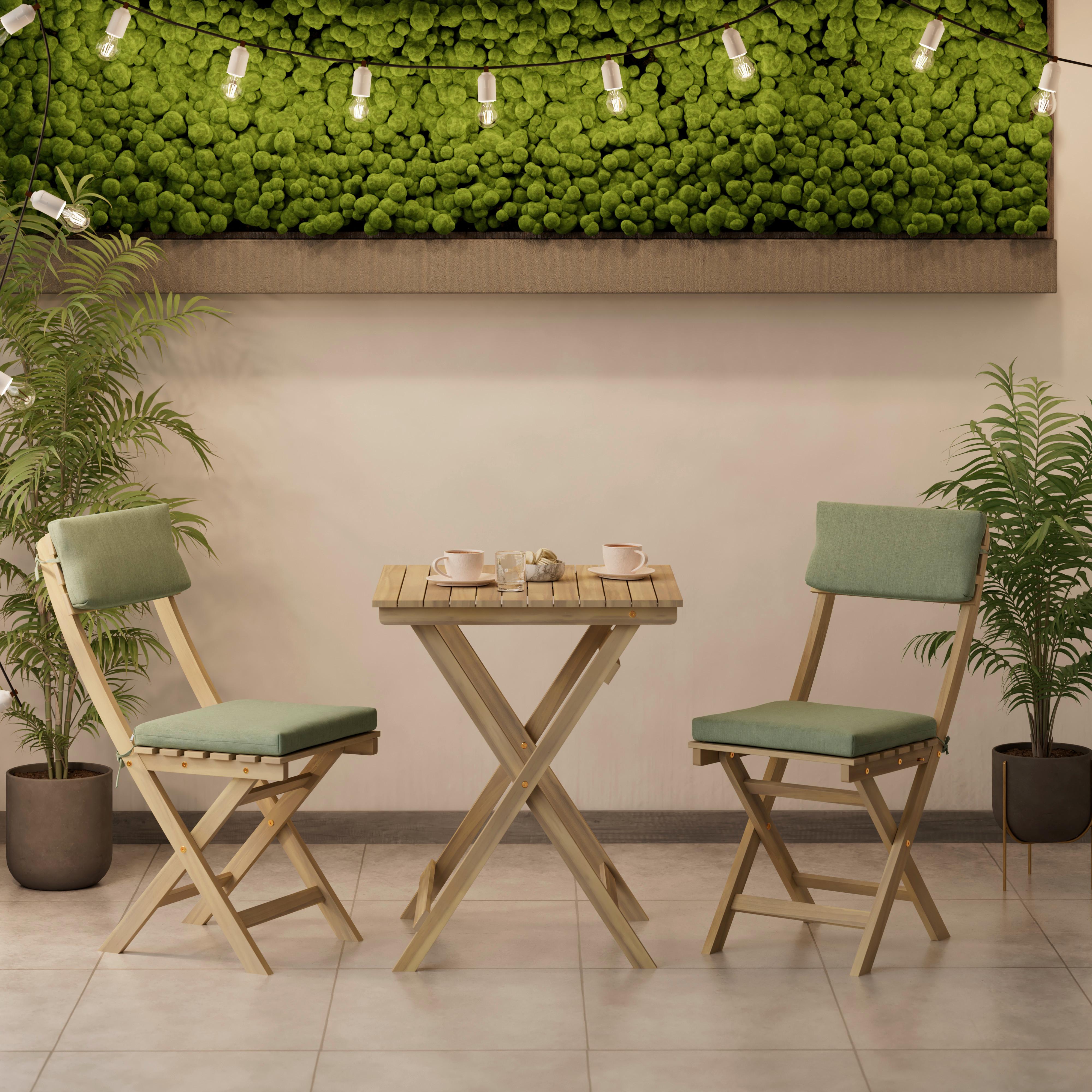 Balkonset Vilnius - Grau/Akaziefarben, MODERN, Holz/Kunststoff - Beldano