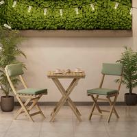 Balkonset Vilnius - Grau/Akaziefarben, MODERN, Holz/Kunststoff - Beldano