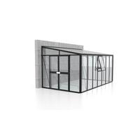 Anlehn-gewächshausbausatz 11900 11,9 M2 - Schwarz, Basics, Glas/Kunststoff (265,9/238,8/460,1cm)