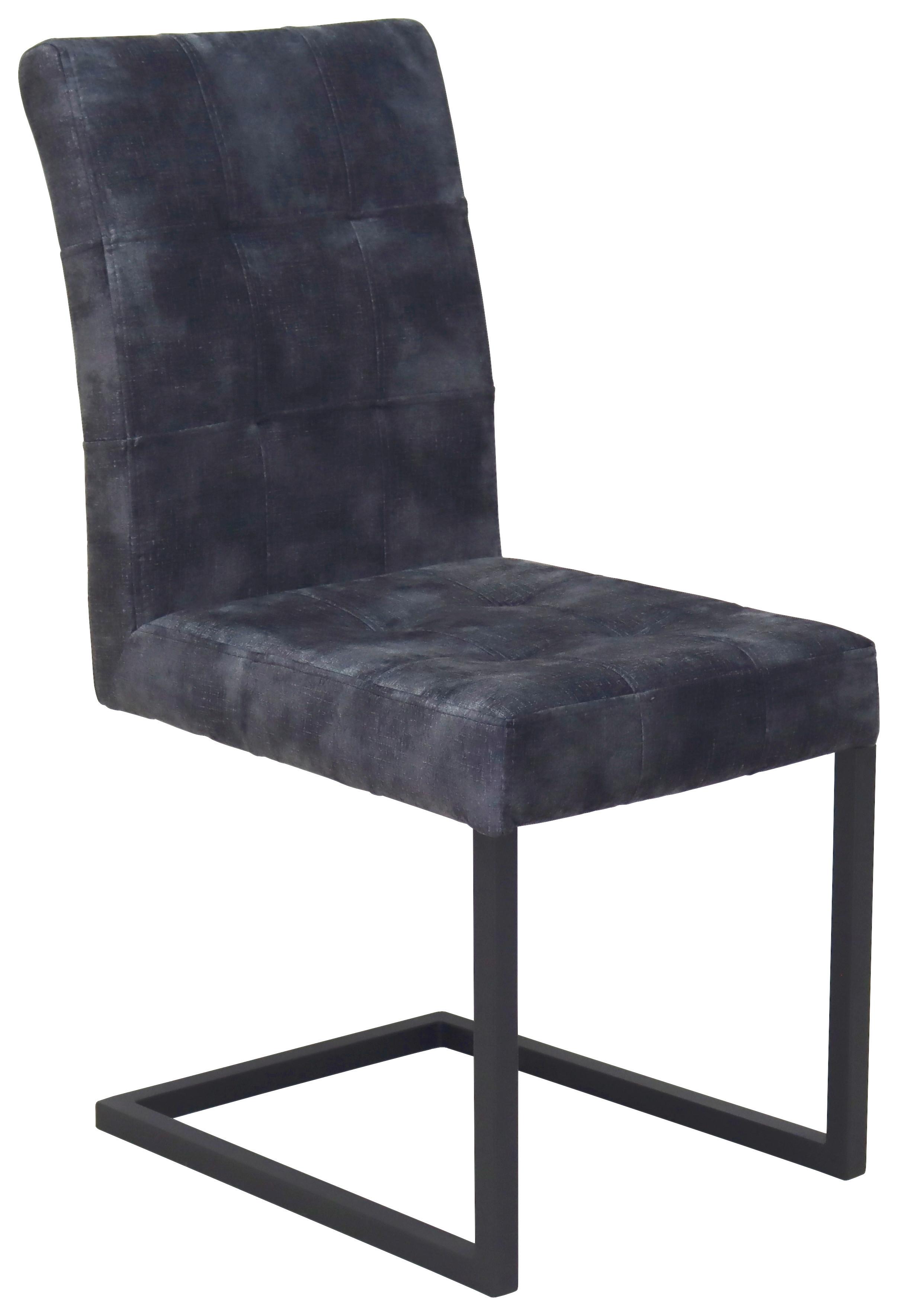 Schwingstuhl Donna S Webstoff Anthrazit Gepolstert - Anthrazit/Schwarz, MODERN, Textil/Metall (42/91/62cm)