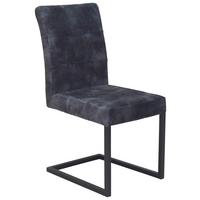 Schwingstuhl Donna S Webstoff Anthrazit Gepolstert - Anthrazit/Schwarz, MODERN, Textil/Metall (42/91/62cm)