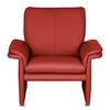 Sessel Comodo Echtleder Rot B: 93 cm - Silberfarben/Rot, Design, Leder (93/90/88cm) - Livetastic