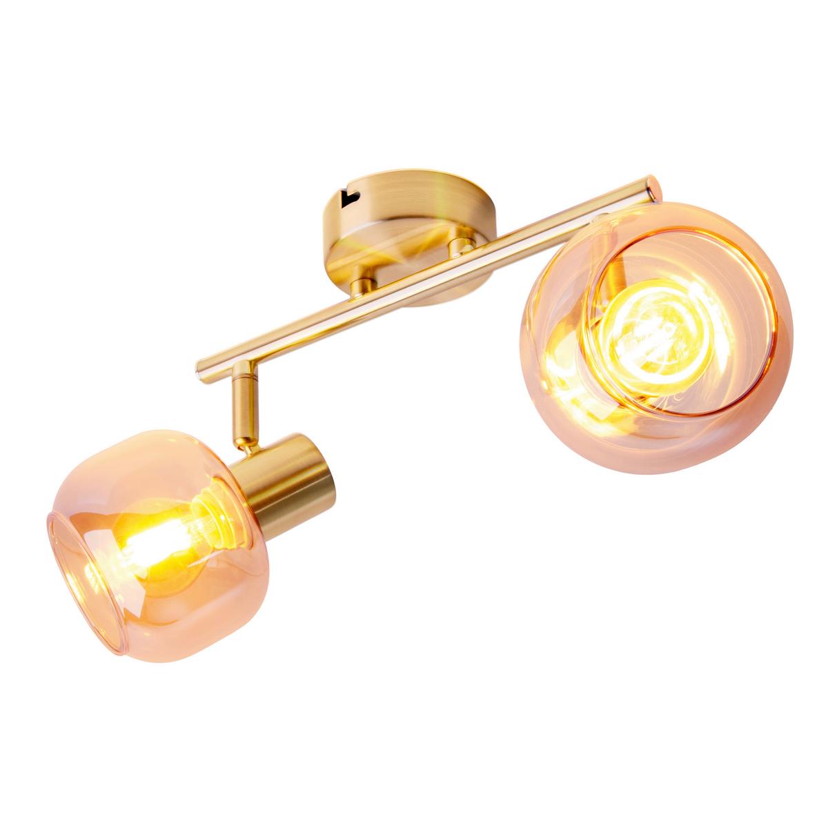 Deckenleuchte Libby - Messingfarben, Design, Glas/Metall (20cm) - Näve