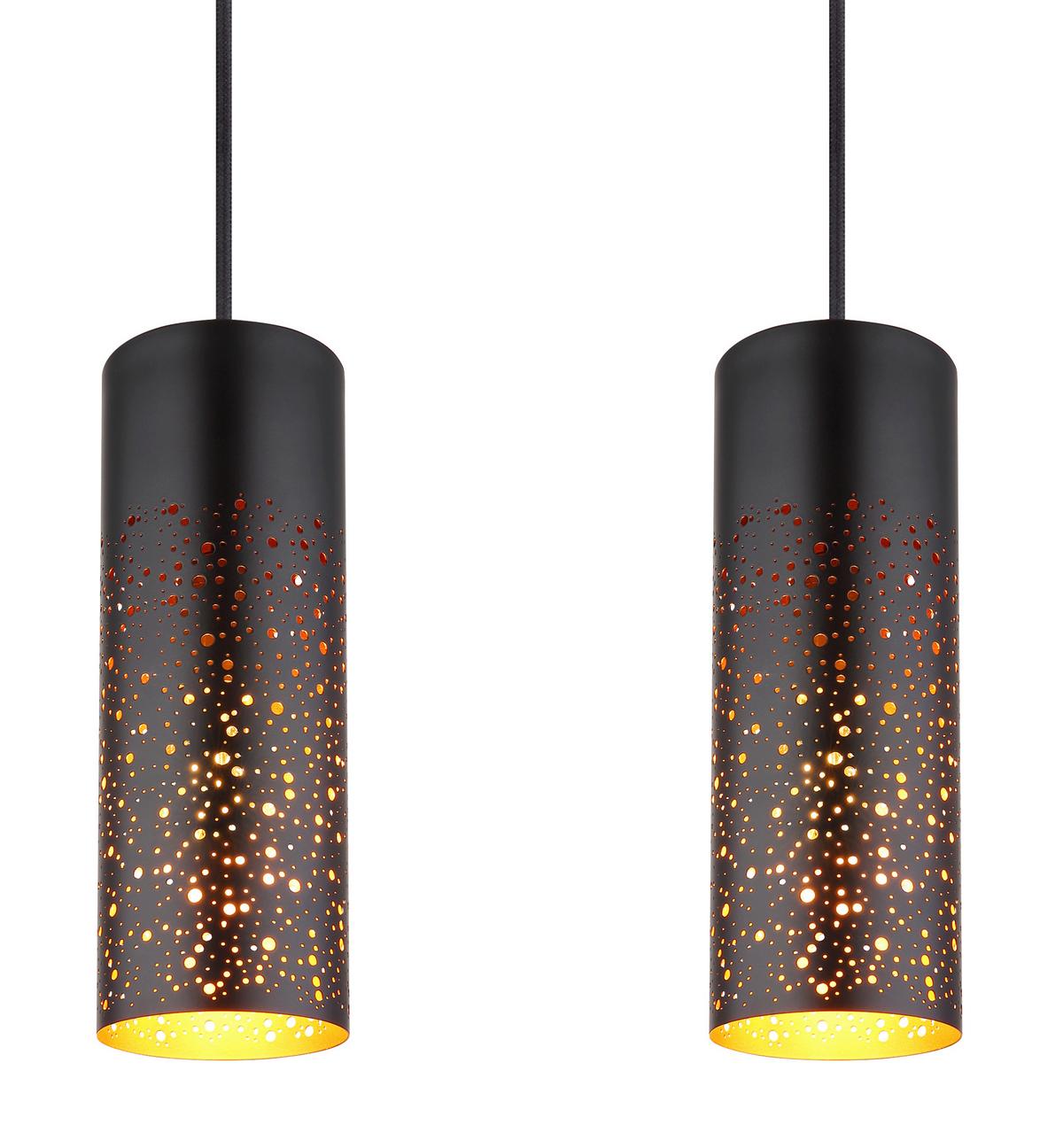Hängeleuchte 21005-4h - Goldfarben/Schwarz, Design, Metall (80/10/150cm) - Globo