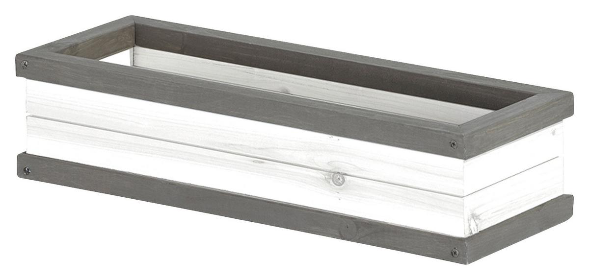 Blumenkasten A031.006.09 - Weiß/Grau, KONVENTIONELL, Holz (54/11,5/19cm) - Ambia Garden