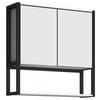 Spiegelschrank Edino 2-Türig BxHxT: 60x60x17 cm - Schwarz/Weiß, MODERN, Glas/Holzwerkstoff (60/60/17cm) - MID.YOU