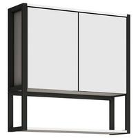 Spiegelschrank Edino 2-türig Bxhxt: 60x60x17 Cm - Schwarz/Weiß, MODERN, Glas/Holzwerkstoff (60/60/17cm) - MID.YOU