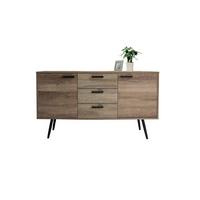 Sideboard Braun B: 150cm - Schwarz/Braun, Design, Holzwerkstoff (150/84/39,5cm) - Livetastic