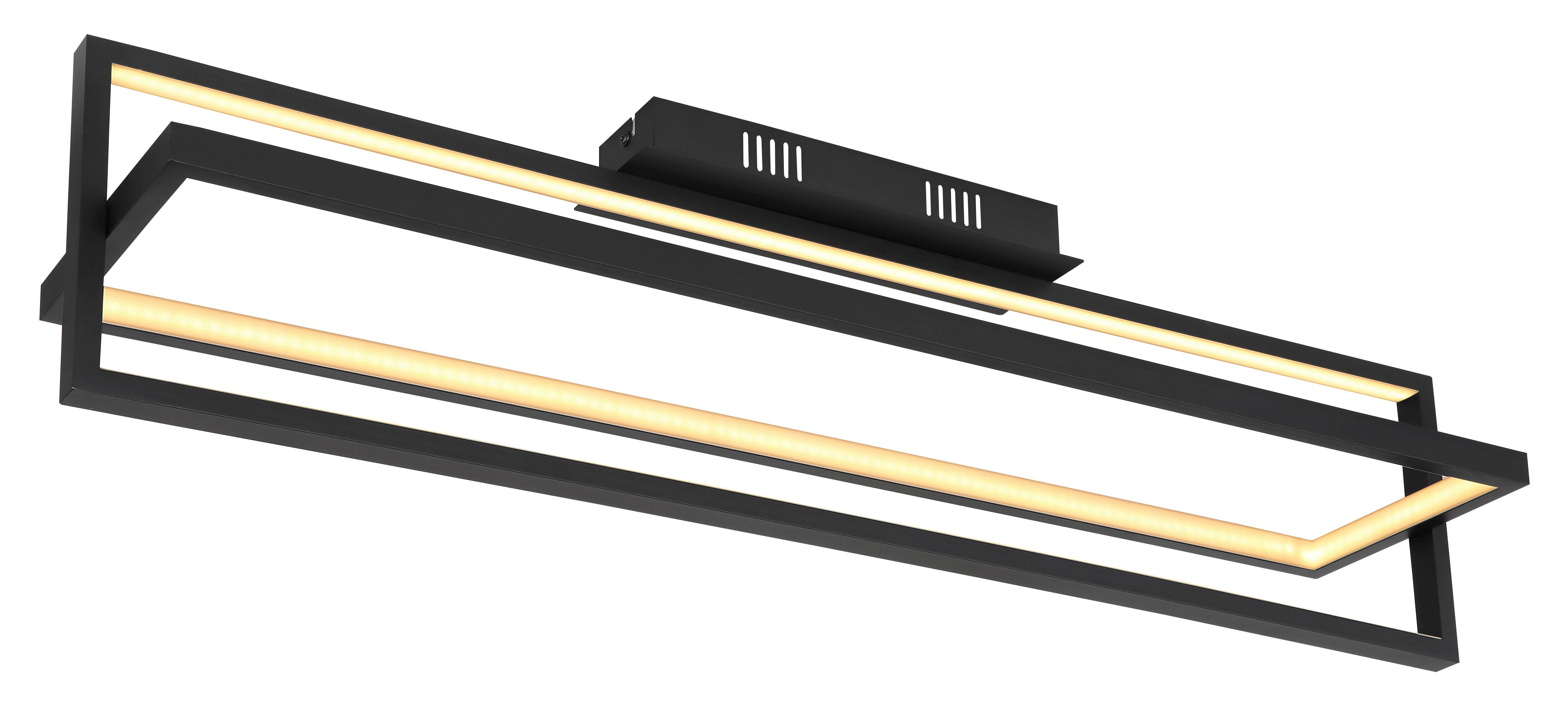 LED-Deckenleuchte 67195d - Opal/Schwarz, Trend, Kunststoff/Metall (82/18/21,5cm) - Globo