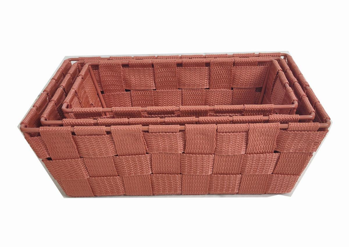 Tárolókosár Gesa 3 Részes - barna, Konventionell, műanyag/fém - Best Price