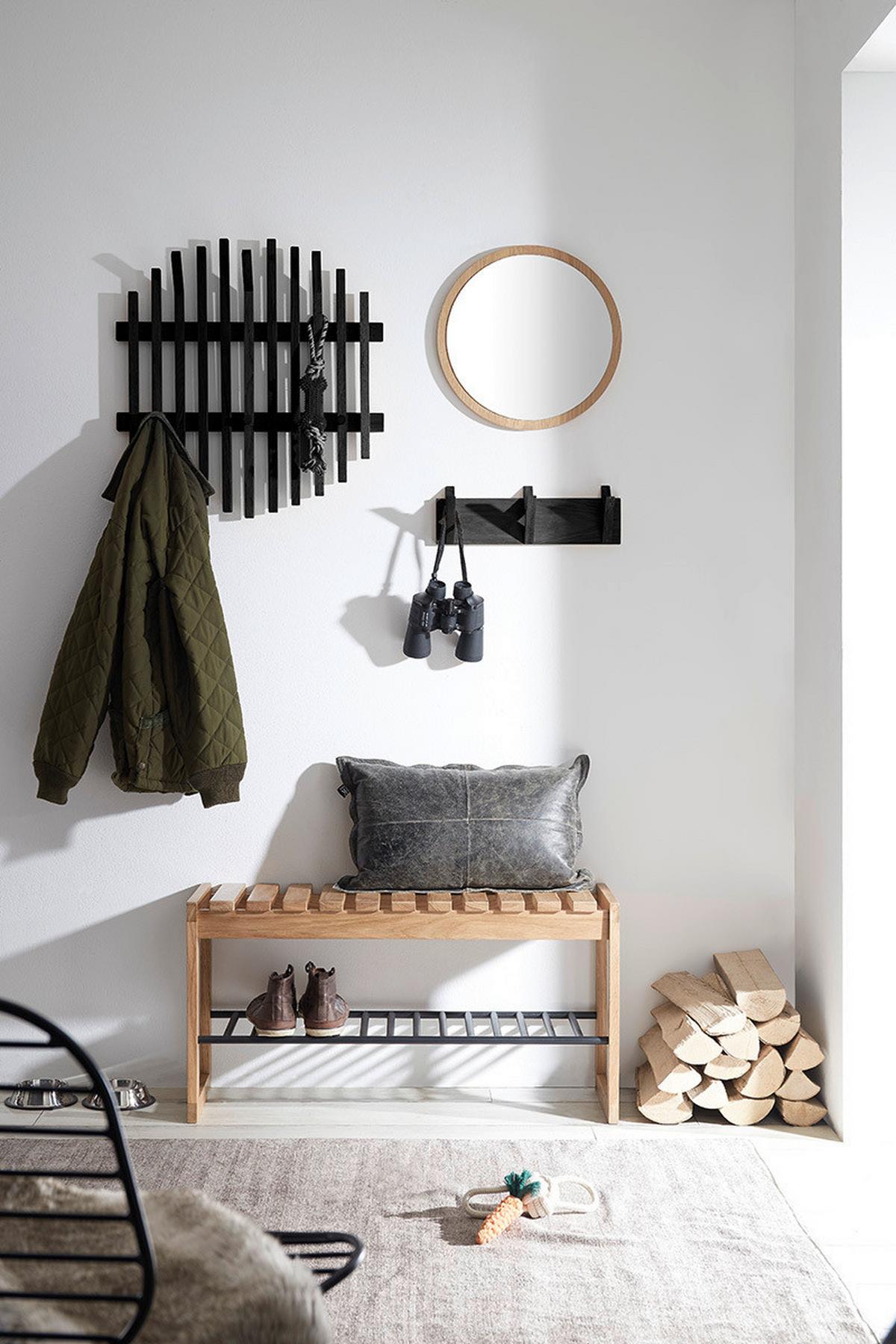 LIŠTA S HÁČKY BANTRY - černá, Konvenční, dřevo (40/13/12cm) - Mömax