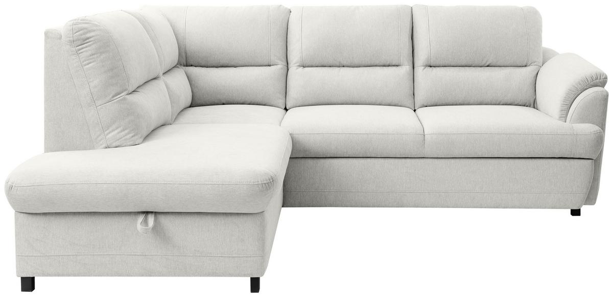 Rohová sedačka GUSTO, levá, écru - černá/šedobéžová, Basics, dřevo/textil (200/240cm)