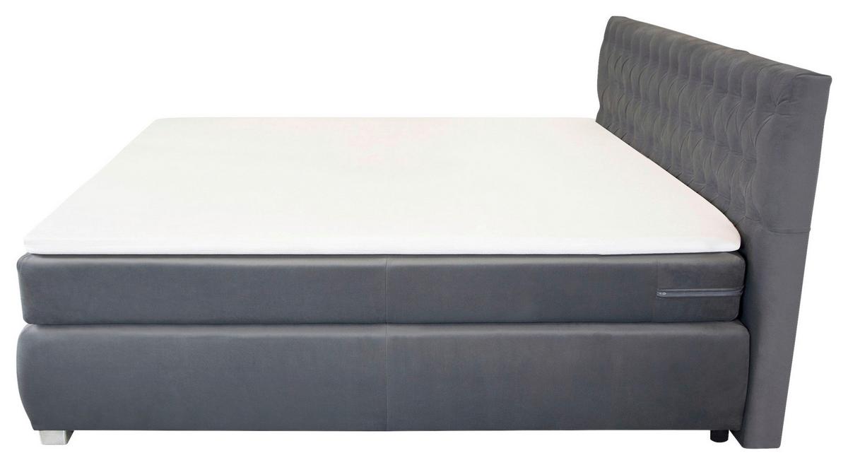 Boxspringbett Rumba inkl. Matratze 200x200 - Platinfarben, Basics, Textil (200/200cm) - Livetastic