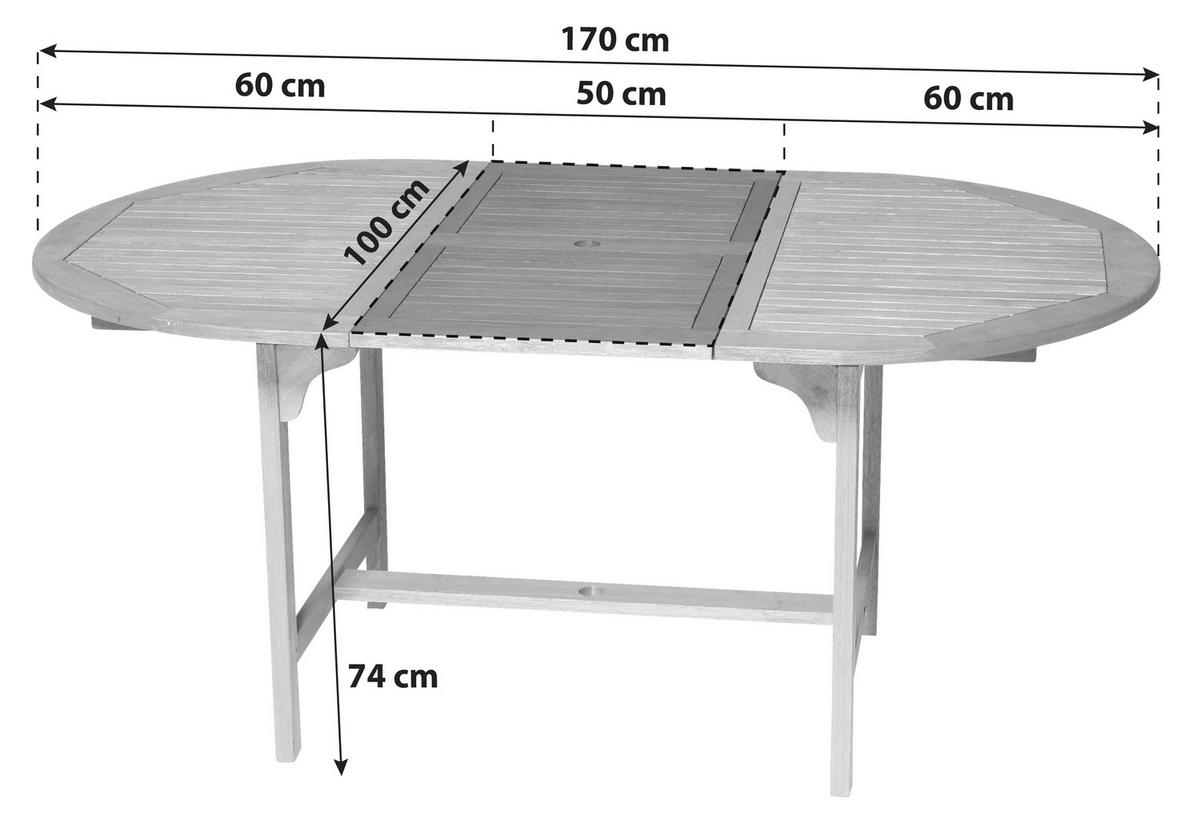Gartengarnitur 7-Tlg. Maracaibo Echtholz - Naturfarben, KONVENTIONELL, Holz - Gardenson