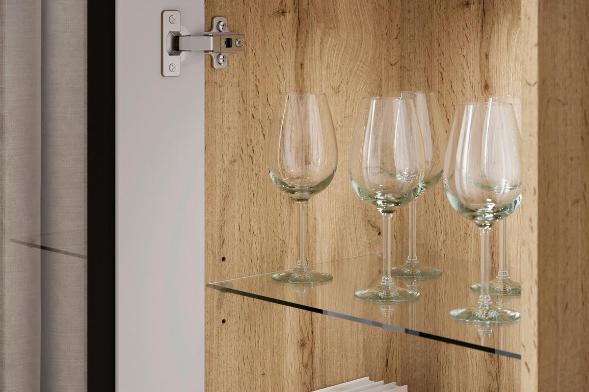 OBÝVACIA STENA CARO - čierna/biela s vysokým leskom, Trend, kompozitné drevo/plast (262/141,9/33cm) - Livetastic