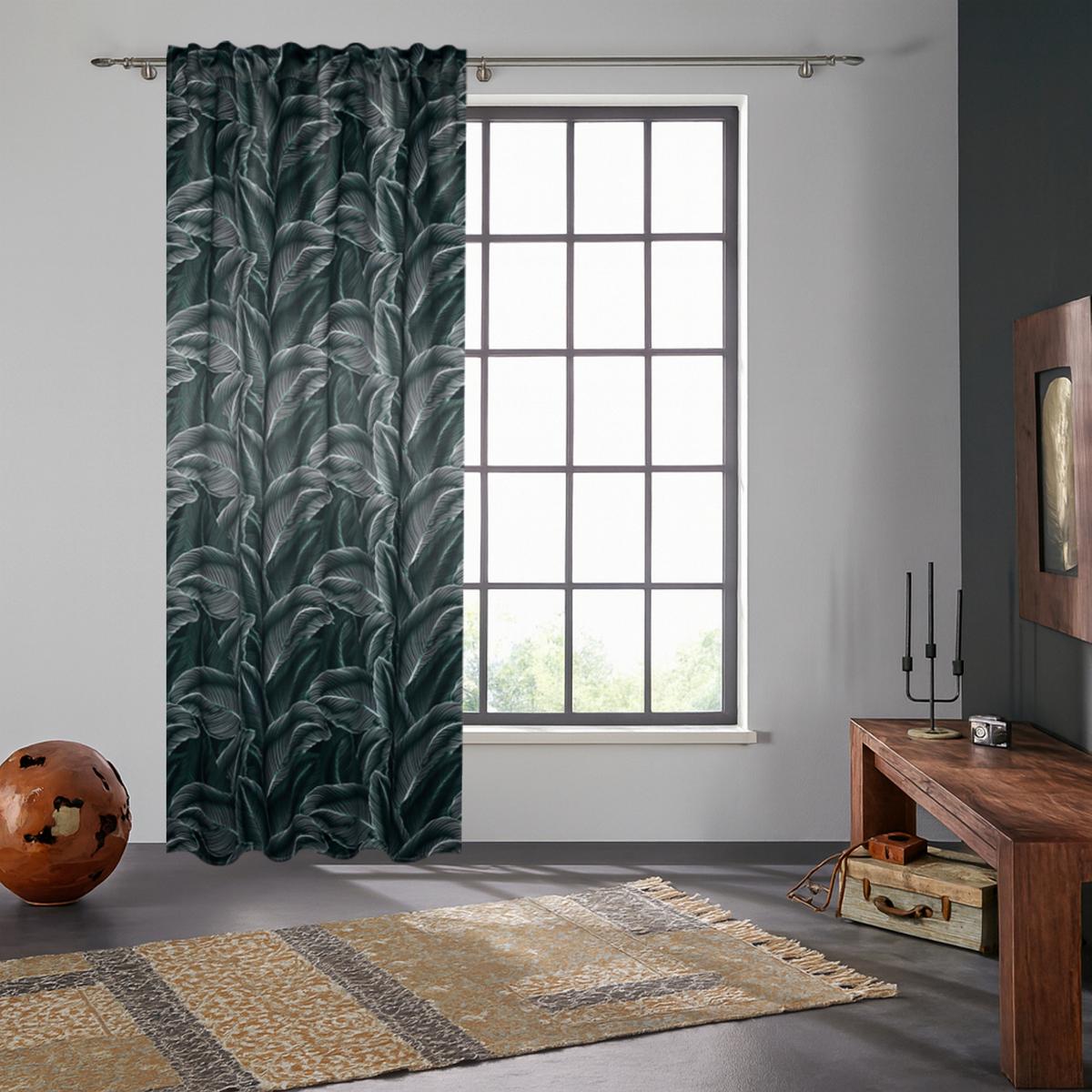 FERTIGVORHANG BELEZE - Petrol, MODERN, Textil (135/245cm) - Luca Bessoni
