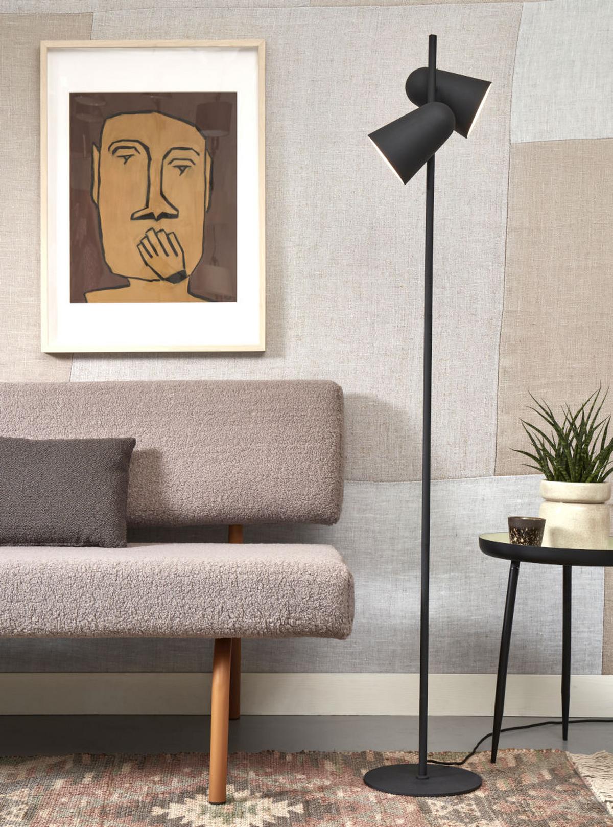 Stehlampe Salamanca Schwarz mit Schalter - Schwarz, Basics, Metall (28/145cm) - It's about Romi