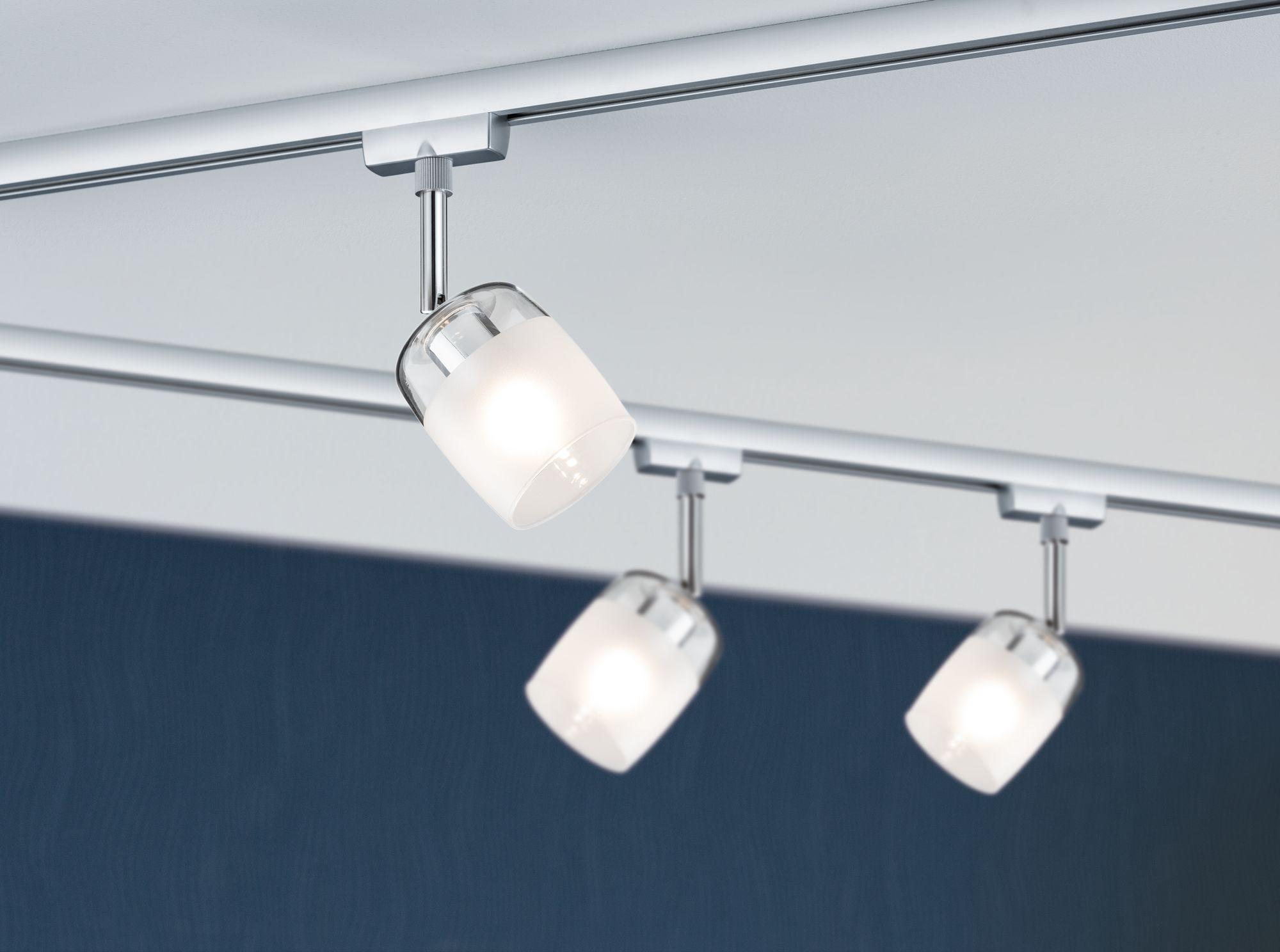 Schienensystem Urail Strahler 95338 Spotkopf Schwenkbar - Chromfarben/Klar, Design, Glas/Metall (7,4/12,8/11,5cm) - Paulmann