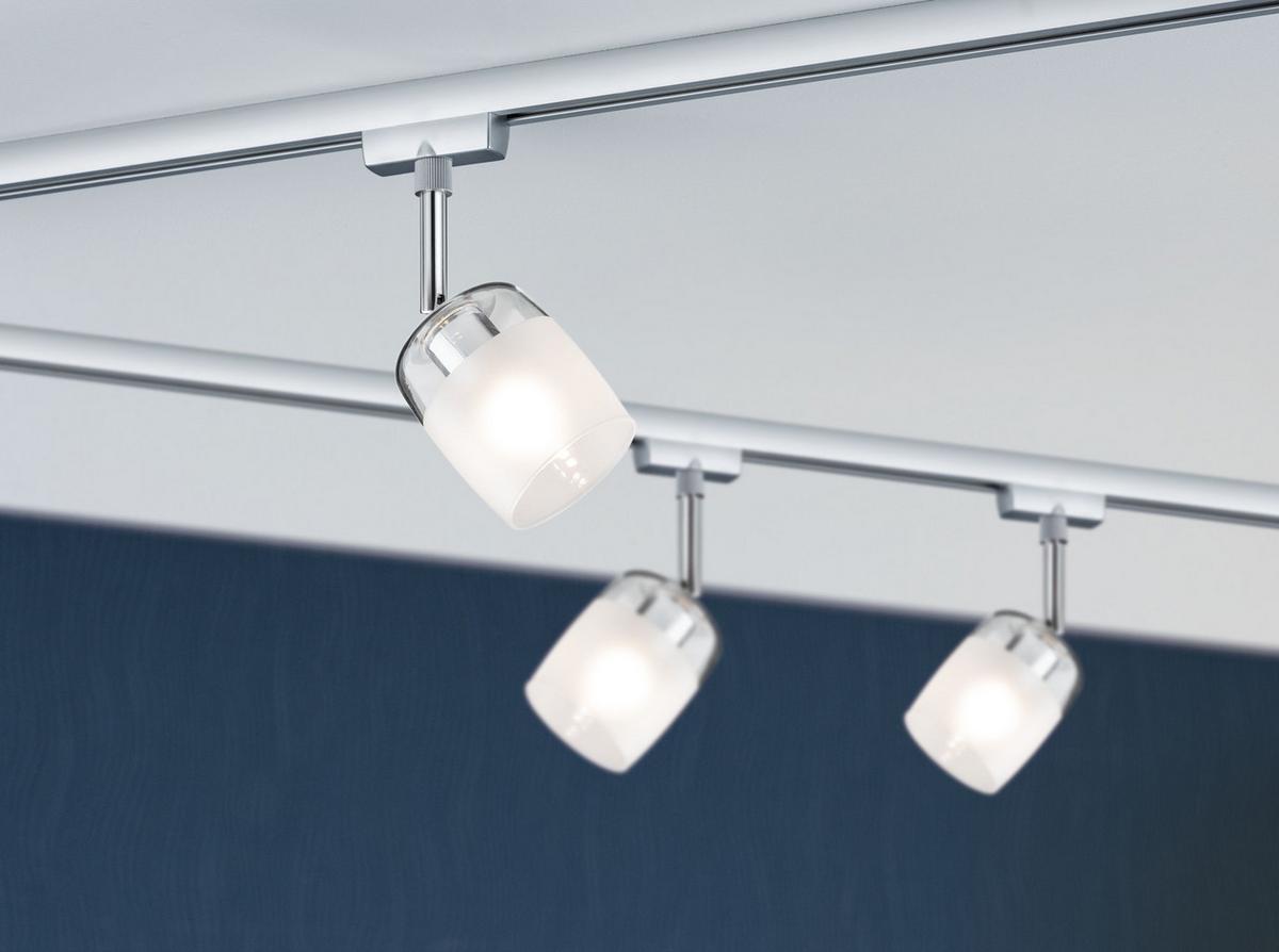 Schienensystem Urail Strahler 95338 Spotkopf Schwenkbar - Chromfarben/Klar, Design, Glas/Metall (7,4/12,8/11,5cm) - Paulmann