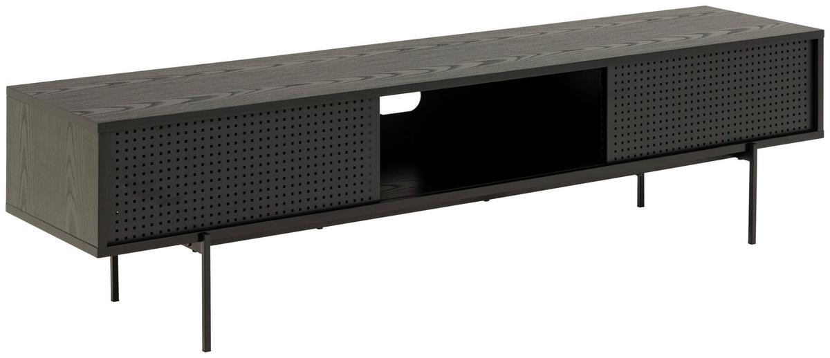 TV-Lowboard Angus B: 180 cm Schwarz/Eschefarben - Eschefarben/Schwarz, MODERN, Holzwerkstoff/Metall (180/44,5/40cm) - MID.YOU