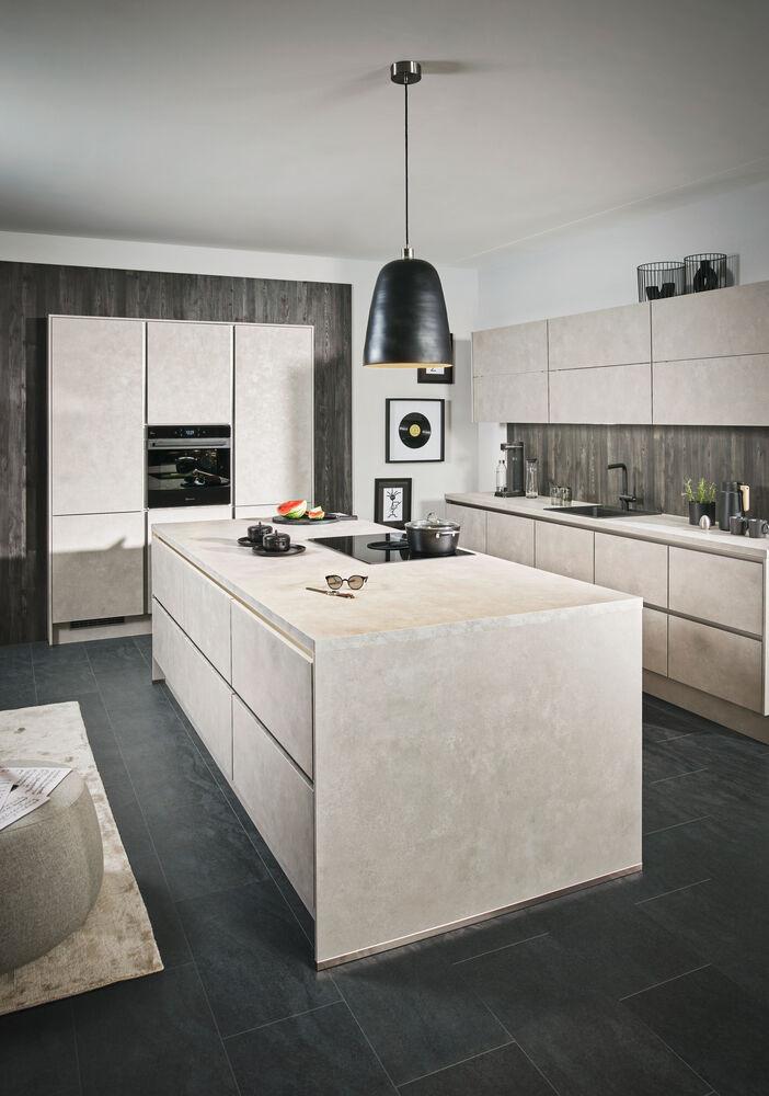 Einbauküchen Pn 100 Frei Planbar Modernes Design - Hellgrau, Holzwerkstoff - Pino