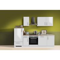 Küchenblock White-Premium - Weiß Hochglanz/Weiß, KONVENTIONELL, Holzwerkstoff (270cm) - Menke