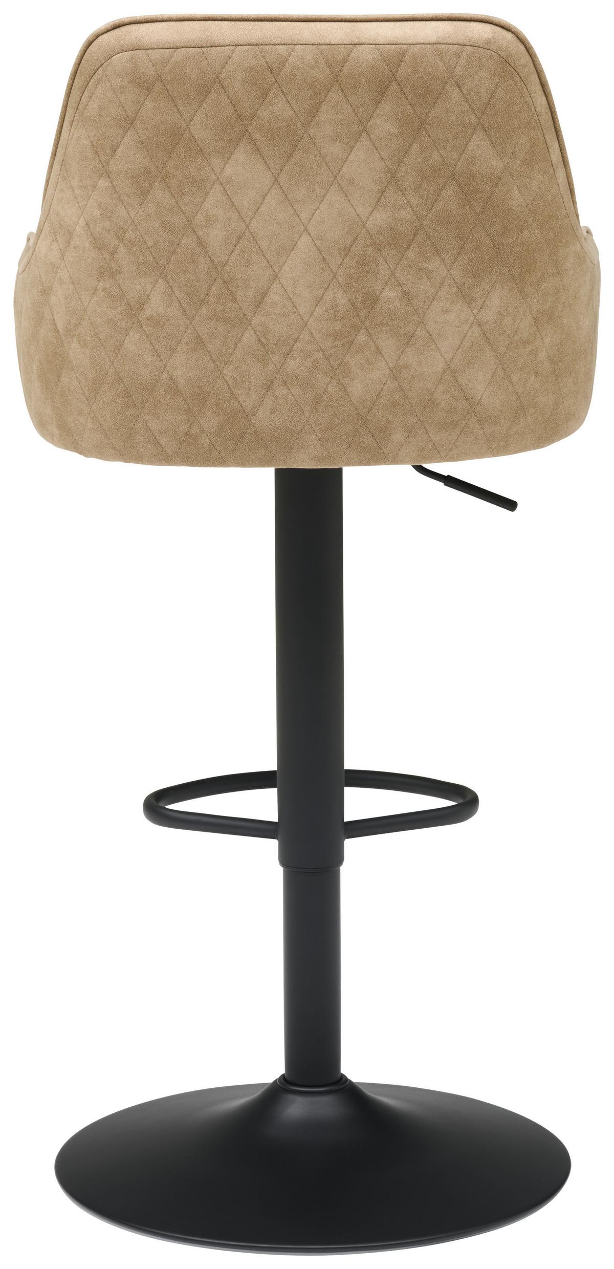 Barhocker Höhenverstellbar Mit Lehne Weda Webstoff Beige - Beige/Schwarz, KONVENTIONELL, Textil/Metall (50/90-111/51cm) - MID.YOU