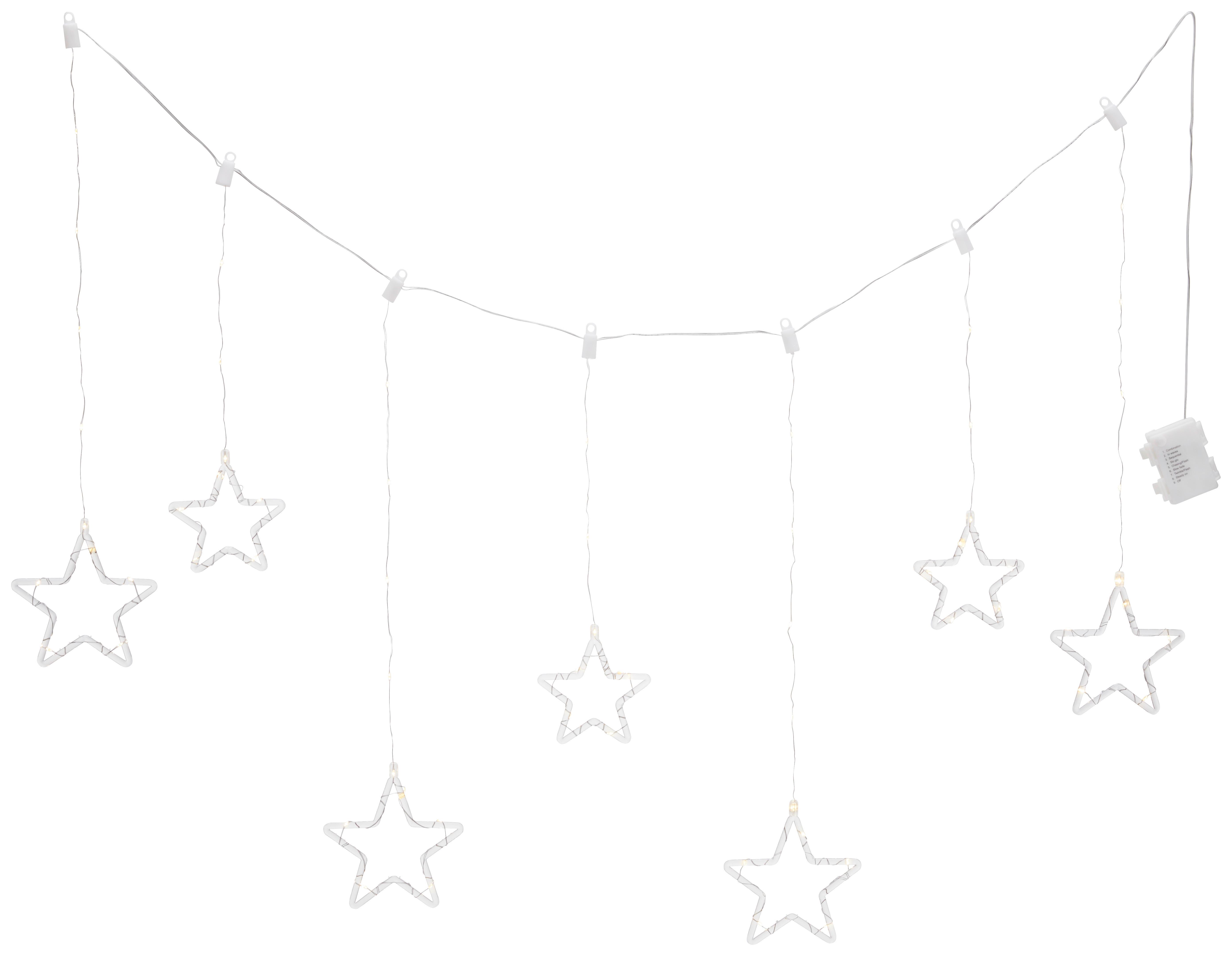 LICHTERVORHANG Sterne, versch. Designs - Transparent, Basics, Kunststoff (120/60cm)