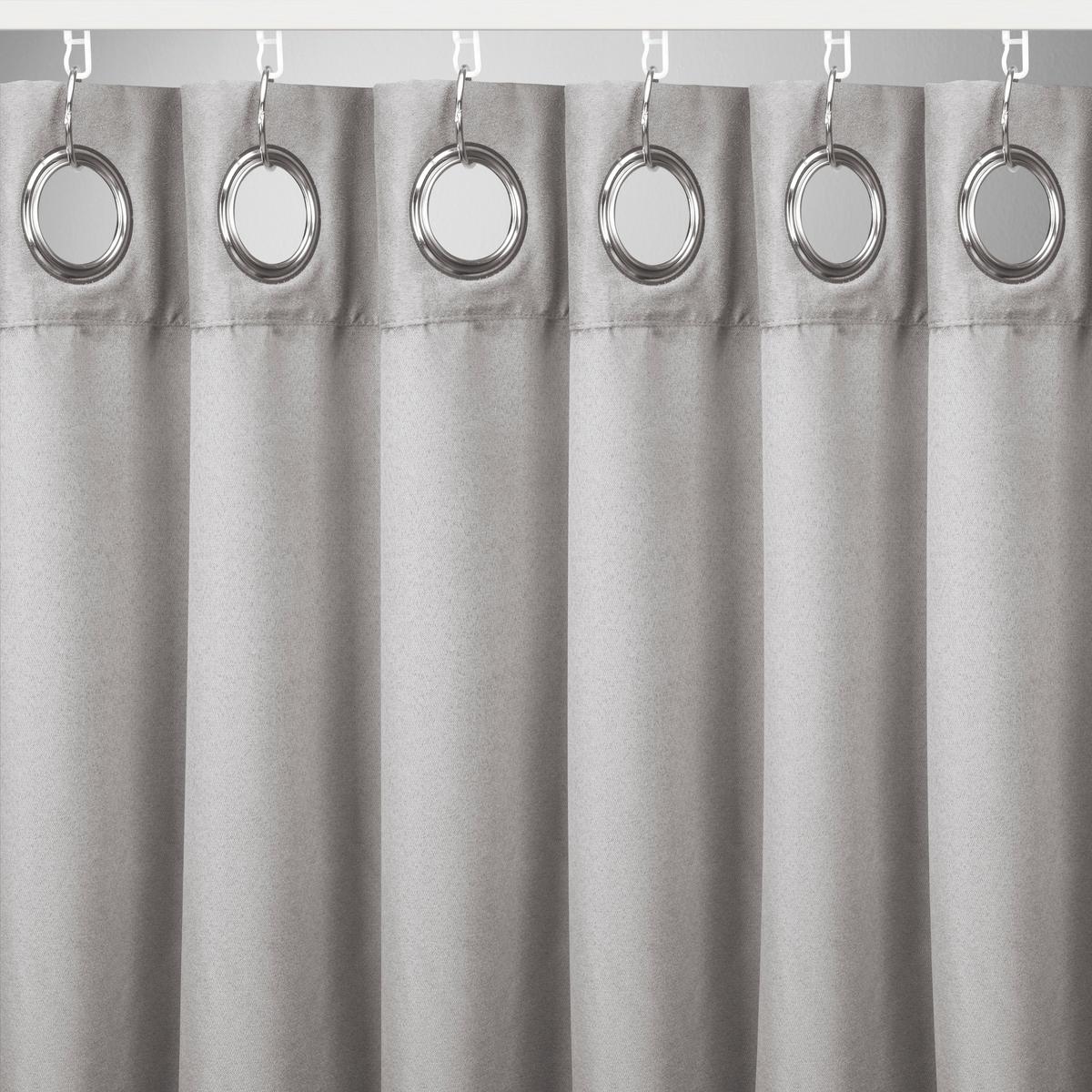 ZÁVĚS S OČKY Velours, 140/245cm, šedá - šedá, Konvenční, textil (140/245cm) - Mömax
