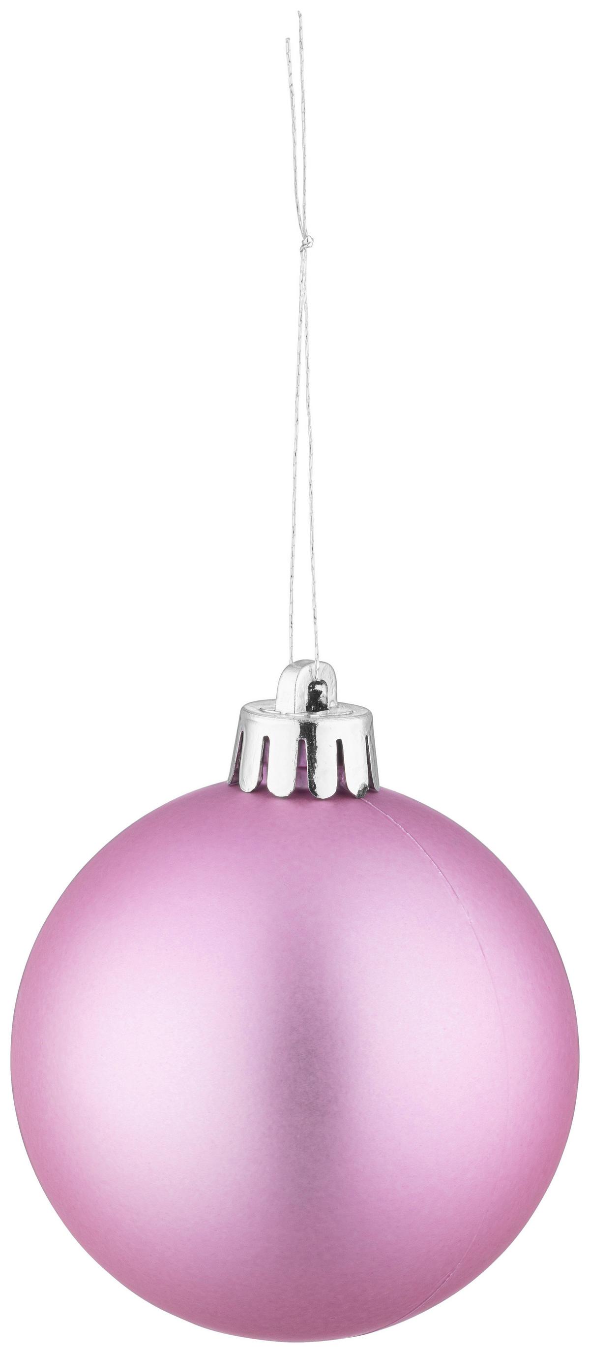 CHRISTBAUMKUGEL-SET Yasin, Rosa, 30-teilig - Pink/Rosa, KONVENTIONELL, Kunststoff (6cm) - Luca Bessoni