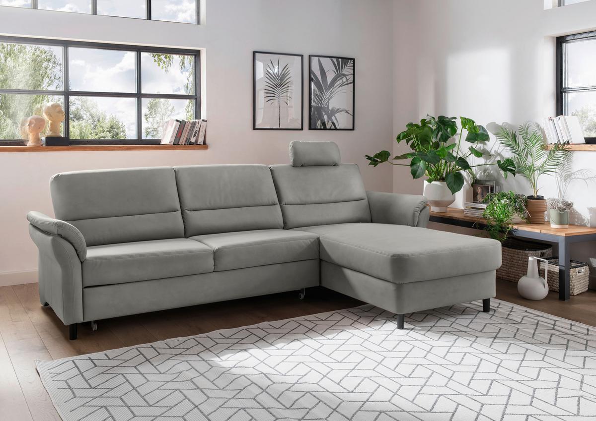 Ecksofa Cavoli, Grau S: 279x176 cm - Schwarz/Grau, MODERN, Textil (279/176cm) - Livetastic