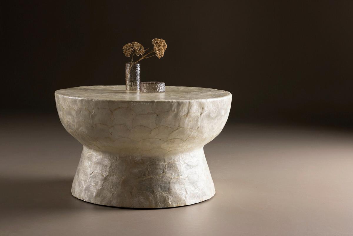 Couchtisch Sandön Creme DxH: 70x40 cm - Creme, MODERN, Naturmaterialien/Holz (70/40cm) - Livetastic