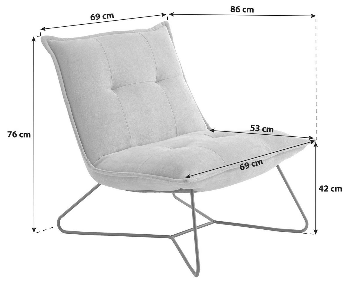 Polstersessel Vico Stoffbezug Senf - Gelb/Schwarz, Basics, Textil/Metall (69/76/86cm) - MID.YOU