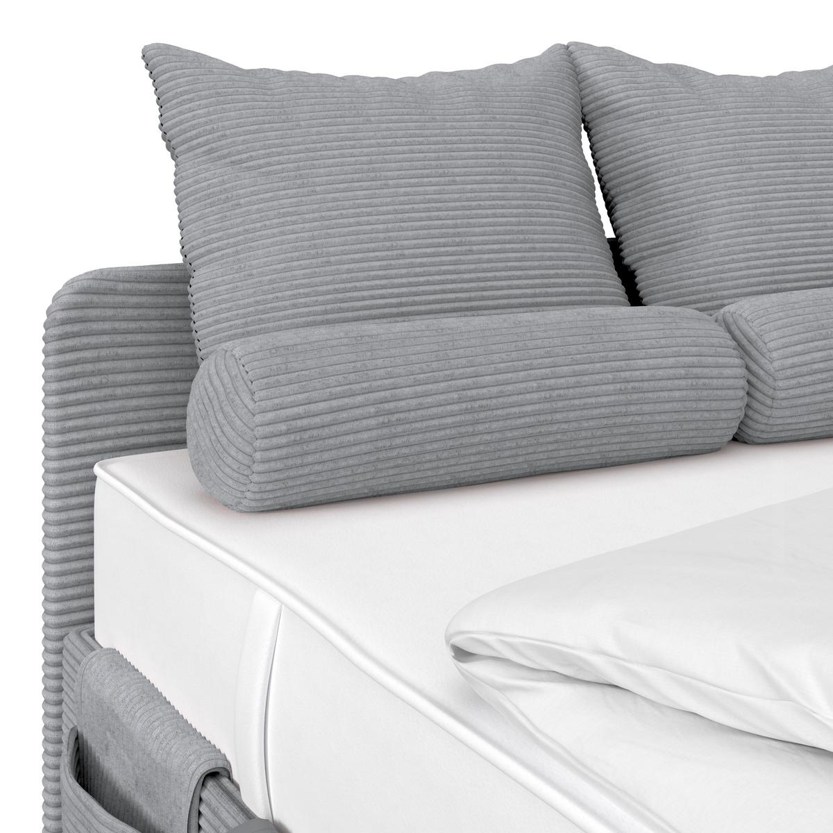 Kárpitozott Ágy Remi 120/200cm - ezüstszínű, Modern, textil/fa (120/200cm)