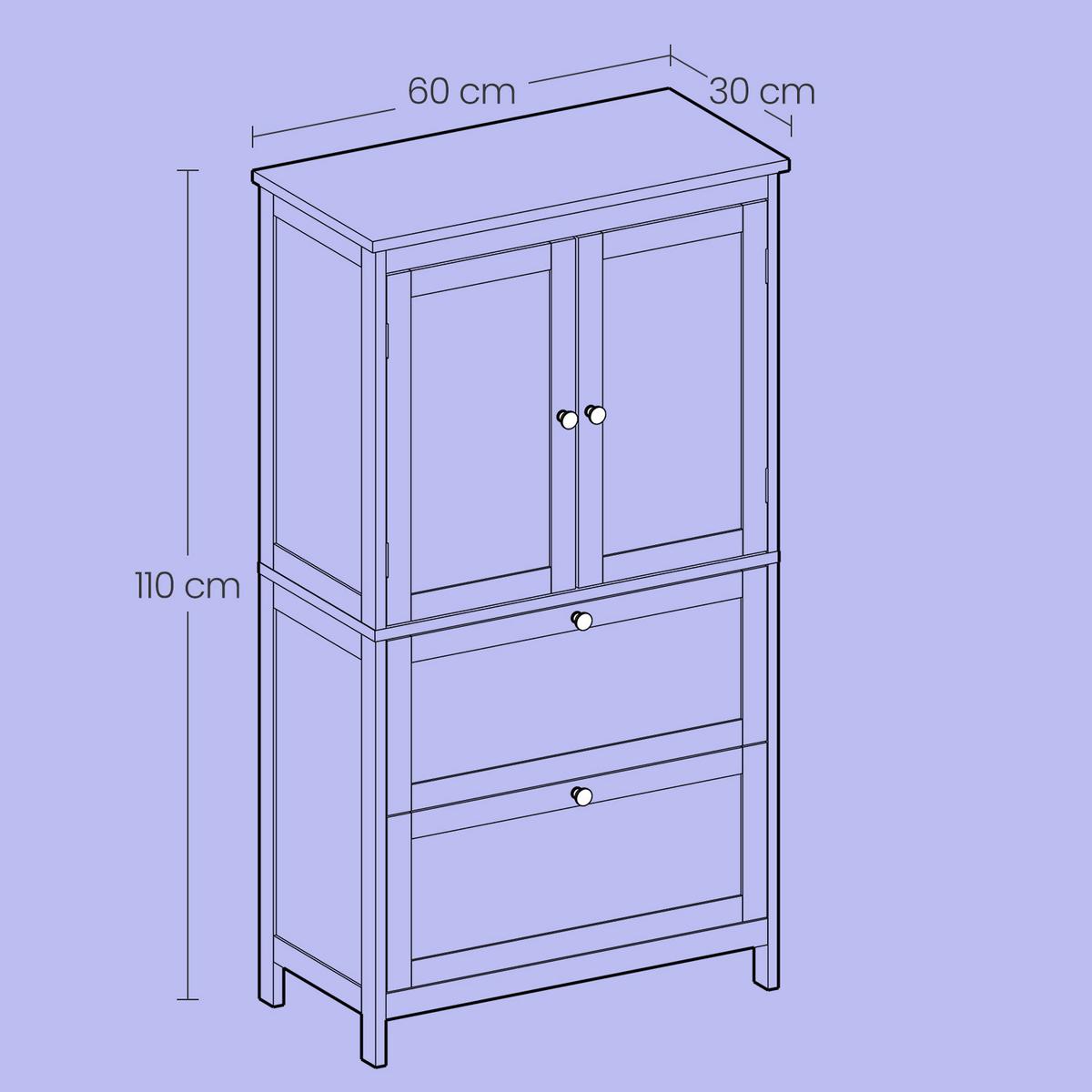 Midischrank Bathroom Cabinet - Grau, MODERN, Holzwerkstoff (60/110/30cm) - MID.YOU