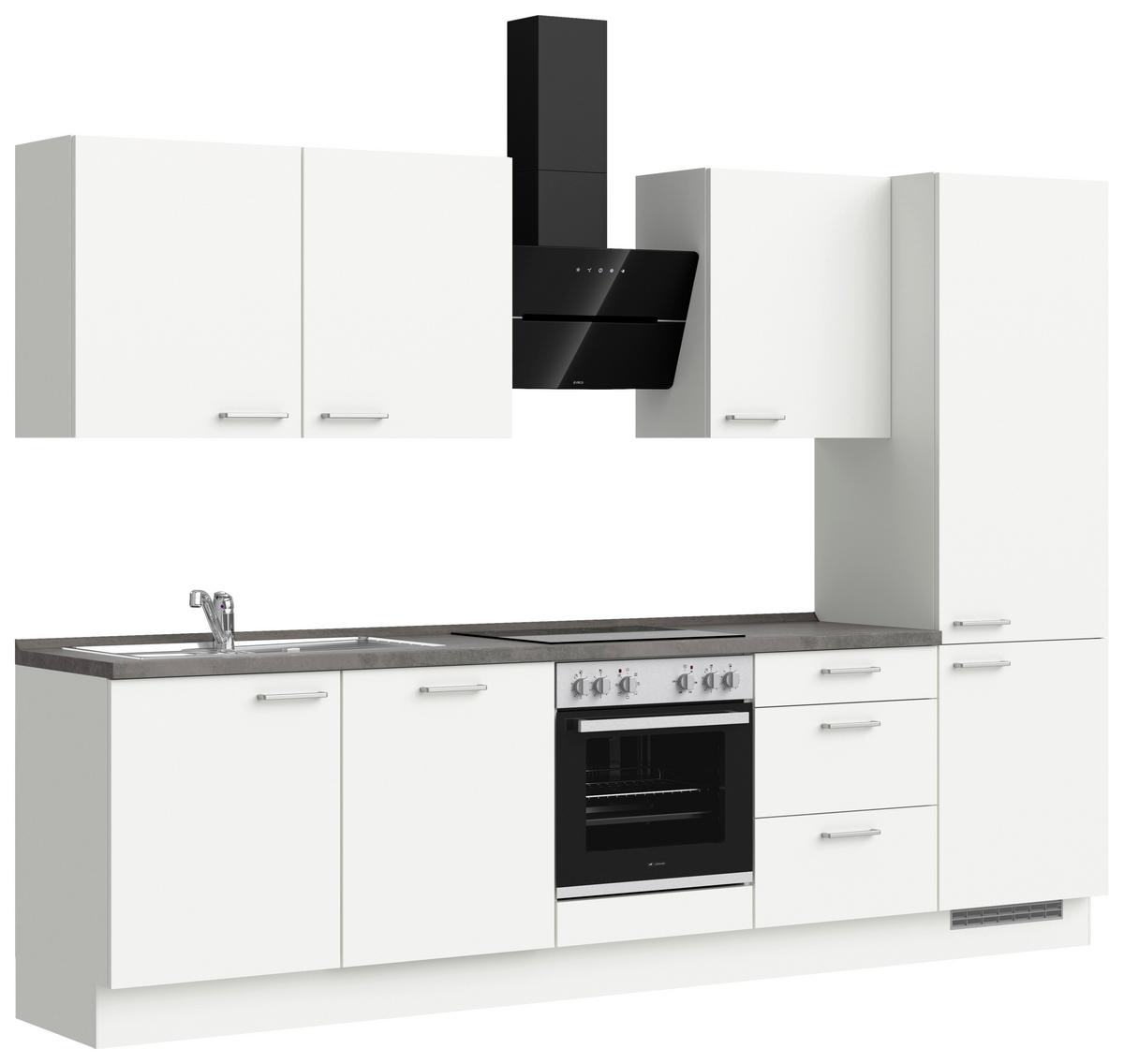 KÜCHENLEERBLOCK TOUCH HIGH - LINE, H10 RECHTS - Weiß/Grau, MODERN, Holzwerkstoff (300cm) - Nobilia