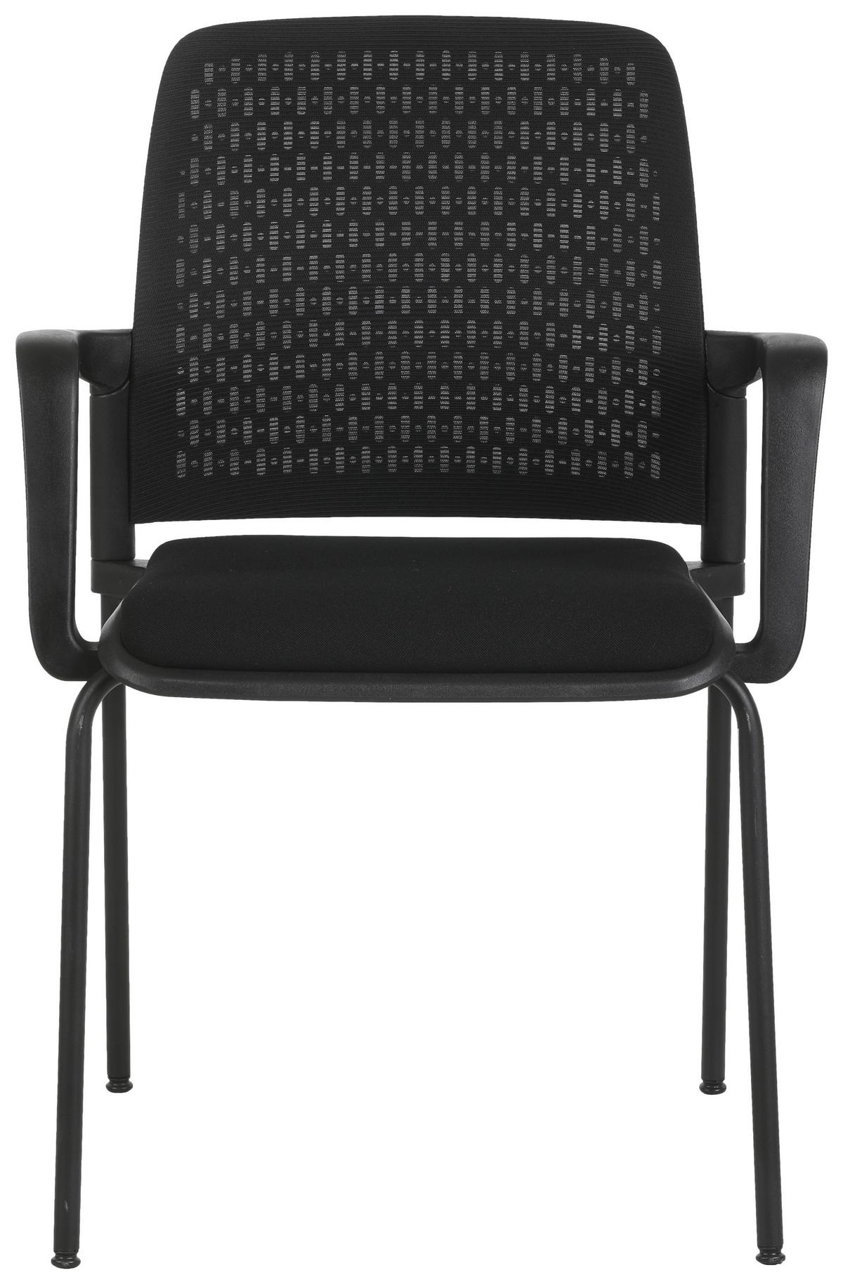Besucherstuhl Pisa - Schwarz, MODERN, Kunststoff/Textil (60/85/55cm)