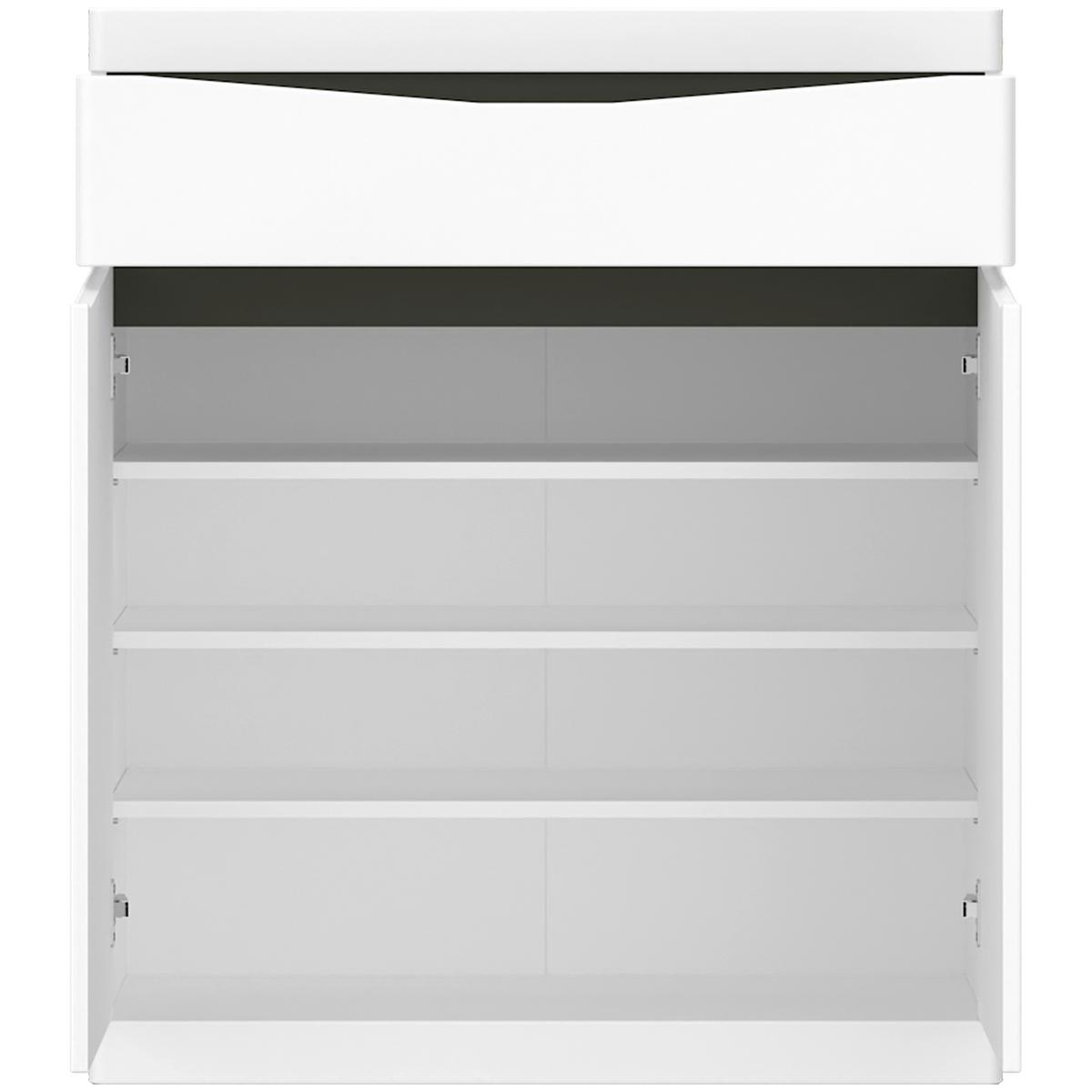Garderobe Turino Neo 5-teilig Alpinweiss B 237 Cm - Dunkelgrau/Weiß, MODERN, Holzwerkstoff (237/196,5/40cm)
